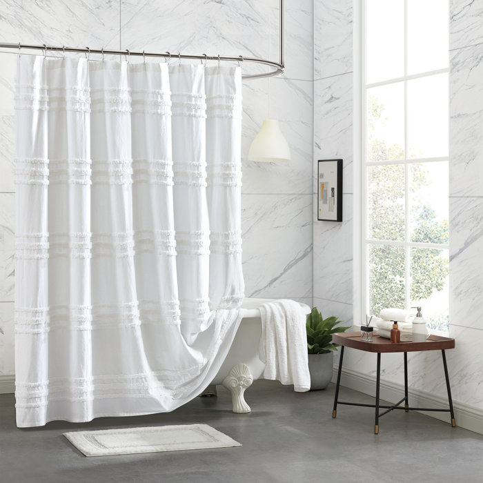 DKNY Chenille Stripe Cotton Single Shower Curtain & Reviews Wayfair